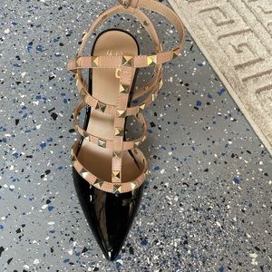 Patient leather studded heels